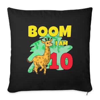 10th birthday giraffe - Sofa pillowcase 17,3'' x 17,3'' (45 x 45 cm) - black - Front