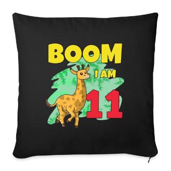 11th birthday giraffe - Sofa pillowcase 17,3'' x 17,3'' (45 x 45 cm) - black - Front