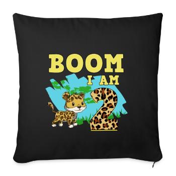 2ème anniversaire Jaguar - Housse de coussin décorative 45 x 45 cm - noir - Devant