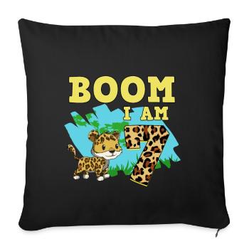 7ème anniversaire Jaguar - Housse de coussin décorative 45 x 45 cm - noir - Devant