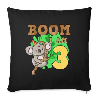 3rd birthday koala - Sofa pillowcase 17,3'' x 17,3'' (45 x 45 cm) - black - Front