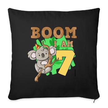 7ème anniversaire Koala - Housse de coussin décorative 45 x 45 cm - noir - Devant