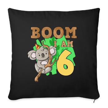 6th birthday koala - Sofa pillowcase 17,3'' x 17,3'' (45 x 45 cm) - black - Front