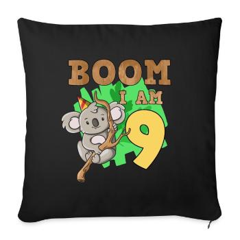 9th birthday koala - Sofa pillowcase 17,3'' x 17,3'' (45 x 45 cm) - black - Front