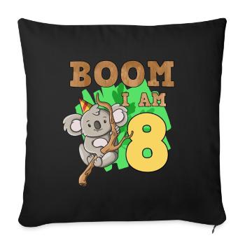 8th birthday koala - Sofa pillowcase 17,3'' x 17,3'' (45 x 45 cm) - black - Front