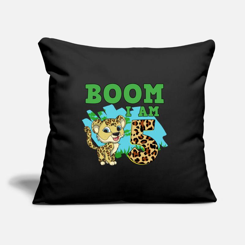 Léopard du 5e anniversaire Housse de coussin décorative 45 x 45 cm