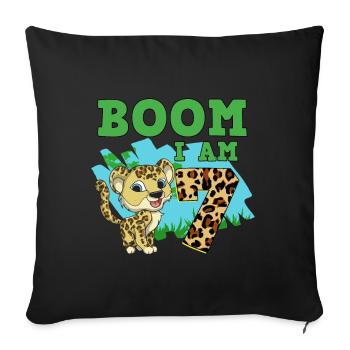 Léopard du 7e anniversaire - Housse de coussin décorative 45 x 45 cm - noir - Devant