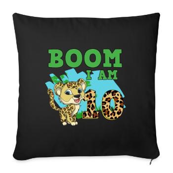 10e anniversaire Léopard - Housse de coussin décorative 45 x 45 cm - noir - Devant