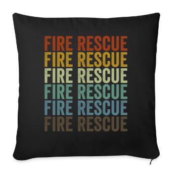 Pompiers sauveteurs pompiers - Housse de coussin décorative 45 x 45 cm - noir - Devant