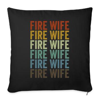 Firefighter Firefighter Firefighter - Sofa pillowcase 17,3'' x 17,3'' (45 x 45 cm) - black - Front