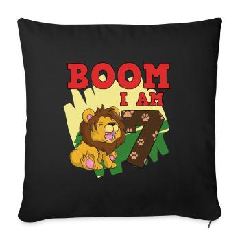 7th birthday - Sofa pillowcase 17,3'' x 17,3'' (45 x 45 cm) - black - Front