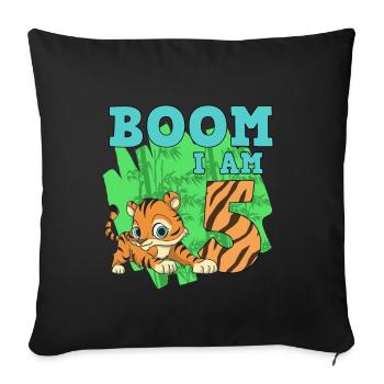5e anniversaire - Housse de coussin décorative 45 x 45 cm - noir - Devant