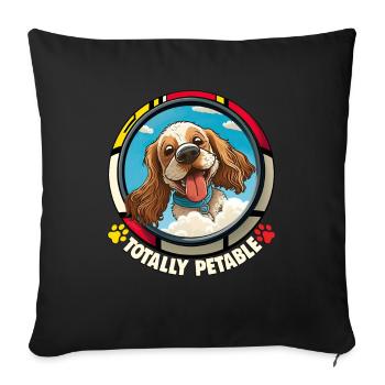 Dog Cartoon Cocker Spaniel pour les amoureux des chiens - Housse de coussin décorative 45 x 45 cm - noir - Devant