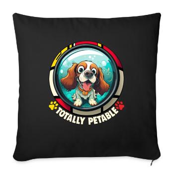 Dog Cartoon Cocker Spaniel pour les amoureux des chiens - Housse de coussin décorative 45 x 45 cm - noir - Devant