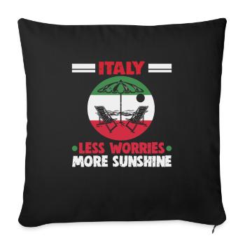 Italy beach holiday by the sea Design beach motif - Sofa pillowcase 17,3'' x 17,3'' (45 x 45 cm) - black - Front