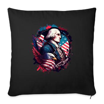 American Patriotic USA Design - Housse de coussin décorative 45 x 45 cm - noir - Devant