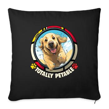 Dog Saying Golden Retriever Design - Sofa pillowcase 17,3'' x 17,3'' (45 x 45 cm) - black - Front