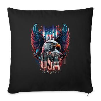 American Patriotic USA Design - Sofa pillowcase 17,3'' x 17,3'' (45 x 45 cm) - black - Front