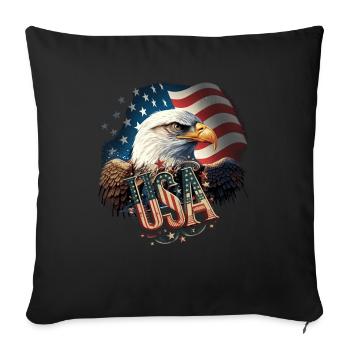 American Patriotic USA Design - Sofa pillowcase 17,3'' x 17,3'' (45 x 45 cm) - black - Front