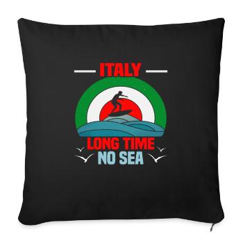 Italie vacances à la plage au bord de la mer Design beach motif - Housse de coussin décorative 45 x 45 cm - noir - Devant