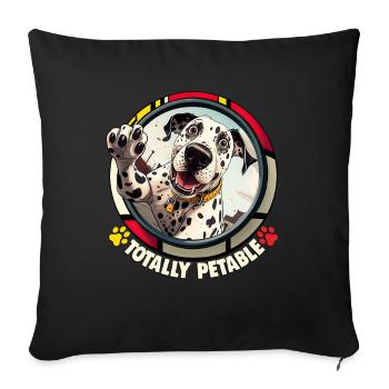 Dog saying Dalmatian design for dog lovers - Sofa pillowcase 17,3'' x 17,3'' (45 x 45 cm) - black - Front