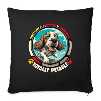 Dog Cartoon Cocker Spaniel pour les amoureux des chiens - Housse de coussin décorative 45 x 45 cm - noir - Devant