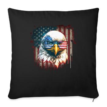 American Patriotic USA Design - Sofa pillowcase 17,3'' x 17,3'' (45 x 45 cm) - black - Front