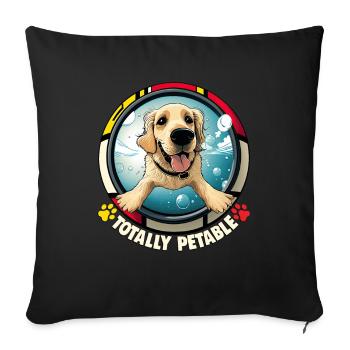 Dog Saying Golden Retriever Design - Sofa pillowcase 17,3'' x 17,3'' (45 x 45 cm) - black - Front