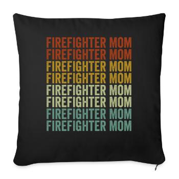 Firefighter Mama Firefighter Firewoman Mam - Sofa pillowcase 17,3'' x 17,3'' (45 x 45 cm) - black - Front
