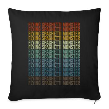 Flying Spaghetti Monster Flying Spaghettimo - Sofa pillowcase 17,3'' x 17,3'' (45 x 45 cm) - black - Front