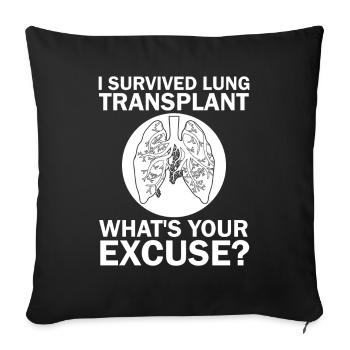 Survives lung transplant donor organ - Sofa pillowcase 17,3'' x 17,3'' (45 x 45 cm) - black - Front