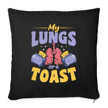 My Lungs Are Toast Lung Transplant Kawaii - Sofa pillowcase 17,3'' x 17,3'' (45 x 45 cm) - black - Front