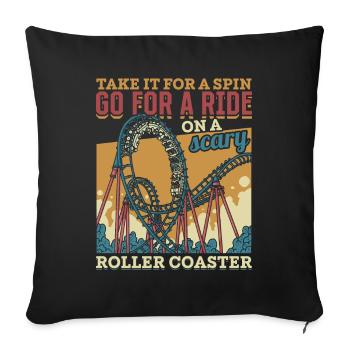 Vintage Looping Roller Coaster Ride Cadeau - Housse de coussin décorative 45 x 45 cm - noir - Devant