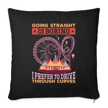 Montagnes russes courbes boucle fête foraine cadeau - Housse de coussin décorative 45 x 45 cm - noir - Devant
