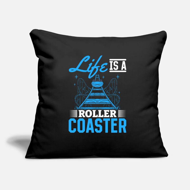 Life Is A Roller Coaster Roller Coaster Park Gift Housse de coussin décorative 45 x 45 cm