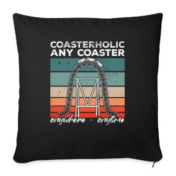 Drôle de cadeau de montagnes russes pour fête foraine - Housse de coussin décorative 45 x 45 cm - noir - Devant