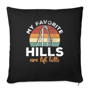 Drôle de montagnes russes disant rétro de fête foraine - Housse de coussin décorative 45 x 45 cm - noir - Devant