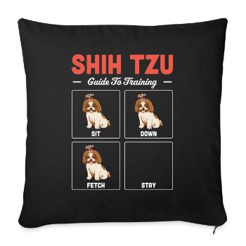 Shih Tzu - Sofa pillowcase 17,3'' x 17,3'' (45 x 45 cm) - black - Front