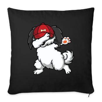 Shih Tzu - Sofa pillowcase 17,3'' x 17,3'' (45 x 45 cm) - black - Front