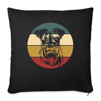 Miniature Schnauzer - Sofa pillowcase 17,3'' x 17,3'' (45 x 45 cm) - black - Front