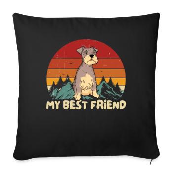 Miniature Schnauzer - Sofa pillowcase 17,3'' x 17,3'' (45 x 45 cm) - black - Front