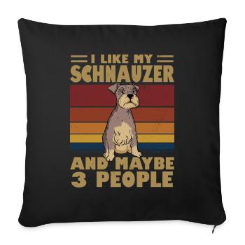 Miniature Schnauzer - Sofa pillowcase 17,3'' x 17,3'' (45 x 45 cm) - black - Front
