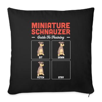 Miniature Schnauzer - Sofa pillowcase 17,3'' x 17,3'' (45 x 45 cm) - black - Front