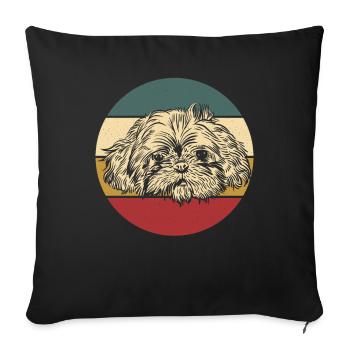 Shih Tzu - Sofa pillowcase 17,3'' x 17,3'' (45 x 45 cm) - black - Front
