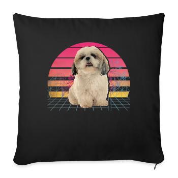 Shih Tzu - Sofa pillowcase 17,3'' x 17,3'' (45 x 45 cm) - black - Front