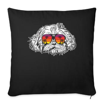 Shih Tzu - Sofa pillowcase 17,3'' x 17,3'' (45 x 45 cm) - black - Front