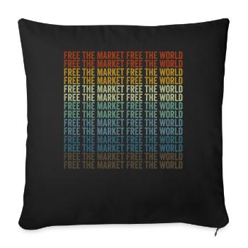Freiheit des Marktes Freiheit der Welt Bitcoin - Sofakissenbezug 45 x 45 cm - Schwarz - Vorne