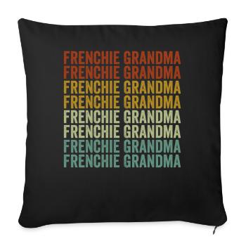Frenchie Grand-mère Bulldog Lovers Français Bull - Housse de coussin décorative 45 x 45 cm - noir - Devant