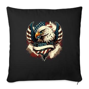 American Patriotic USA Design - Sofa pillowcase 17,3'' x 17,3'' (45 x 45 cm) - black - Front