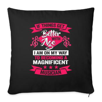 Music Musician Birthday Music Producer - Sofa pillowcase 17,3'' x 17,3'' (45 x 45 cm) - black - Front